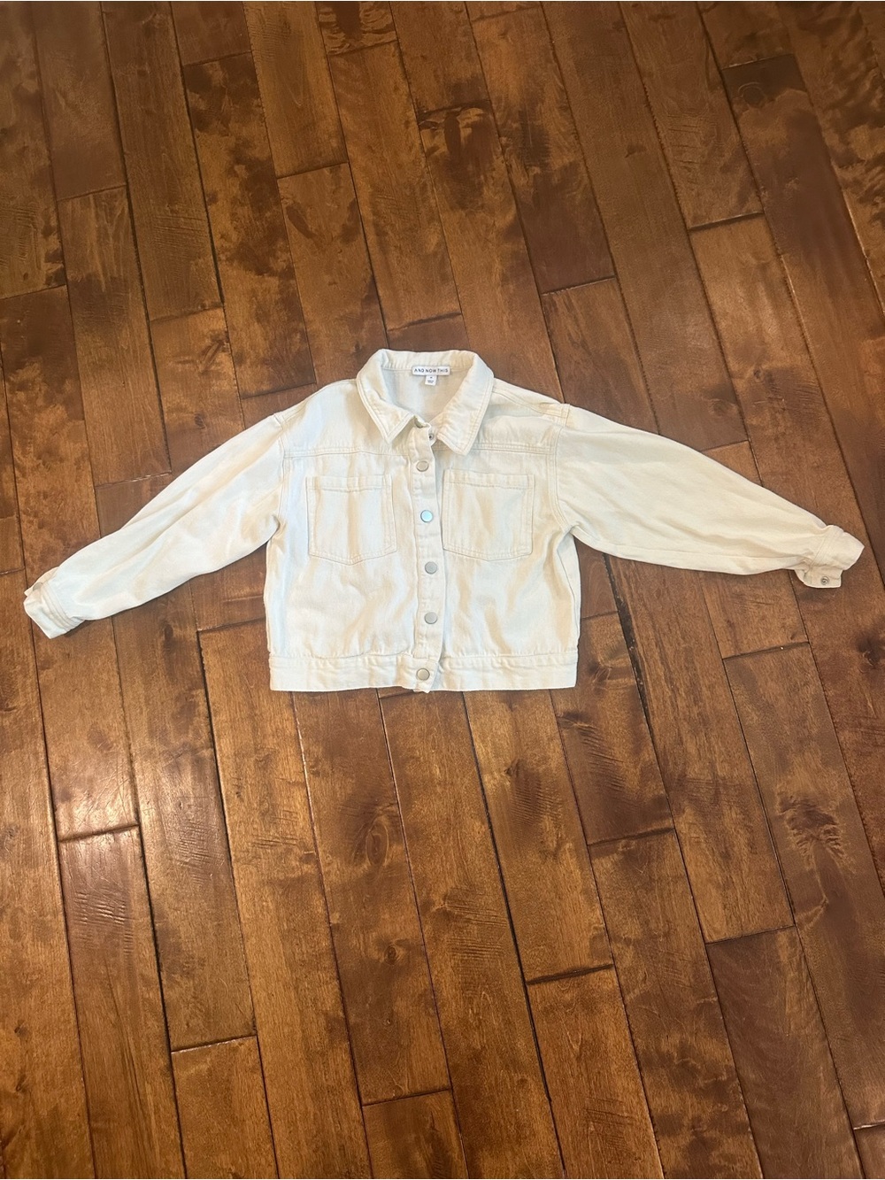 And Now This Kids Cream Denim Jacket with Button Front